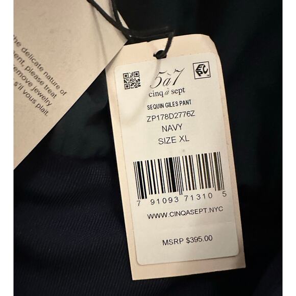 Cinq a Sept - Gorgeous SEQUIN GILES PANT -XL - NWT - Navy - Picture 6 of 10